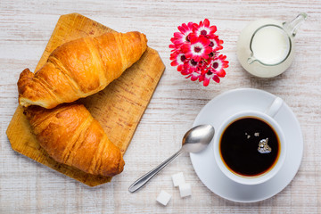 Croissant and Cup of Coffee
