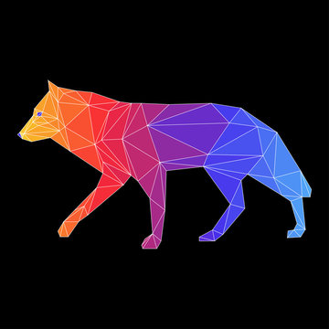 Abstract wolf. Side view.