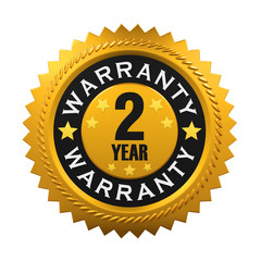 2 Years Warranty Sign. 3D rendering