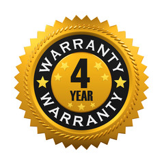 4 Years Warranty Sign. 3D rendering