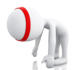 3d White people doing exercise at the gym.