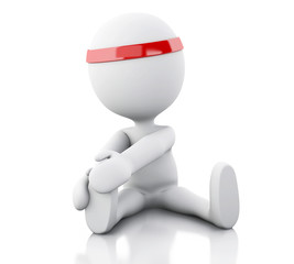 3d White people doing exercise at the gym.