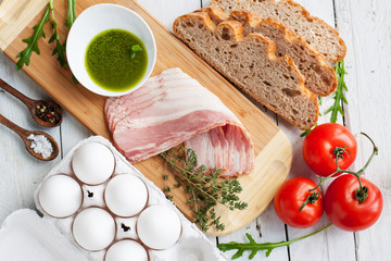 Ingredients for omlette preparation