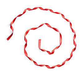Red ribbon on light background