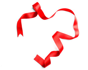 Fototapeta premium Red ribbon on light background
