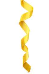 Yellow ribbon on white background