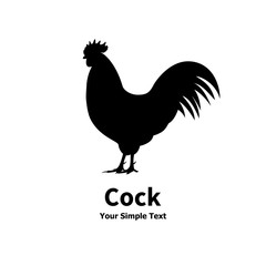 Fototapeta na wymiar Vector illustration of a silhouette of a cock