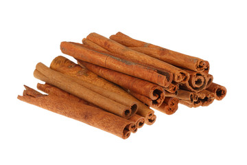 Cinnamon on white background
