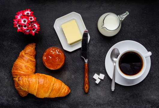 Beakfast Croissant with Coffee