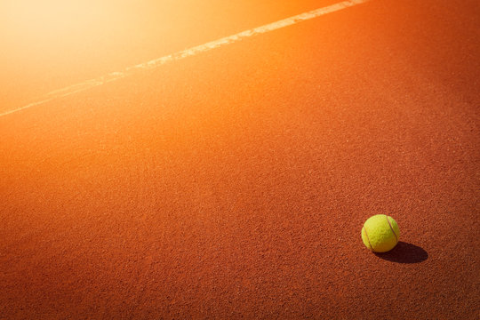 Tennis Ball Next To Line