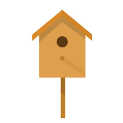 Wooden birdhouse on a white background isolate. Small house for