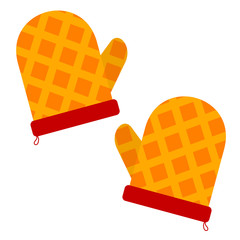 Vector illustration of a kitchen pot holders on white background