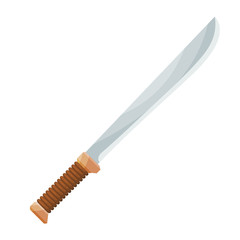 Stock Vector Cartoon stained machete on a white background. A to