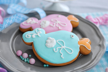 Baby cookies on table