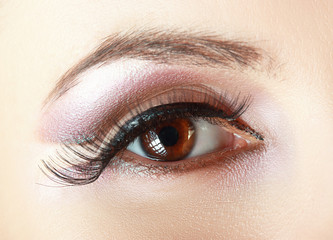 eye of the woman with natural make up