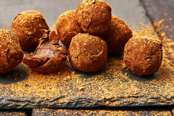 Homemade chocolate truffles