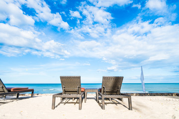 Umbrella and chair
