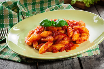 Italian gnocchi with tomato sauce