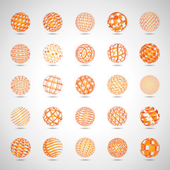 Sphere Icons Set - Isolated On Gray Background - Vector Illustration, Graphic Design