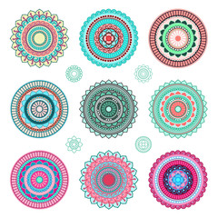 Round mandala ornaments.