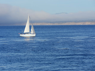 Sailing Monterey on a Foggy Afternoon © Moelyn Photos