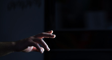 Businessman pointing finger