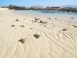 White sand of el Cotillo beach, Fuerteventura, Canary islands, Spain