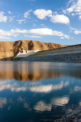 Stronghold of the Azat reservoir under cloudy sky