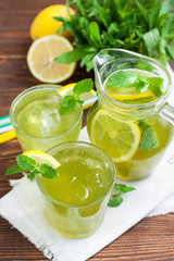 Homemade mint lemonade