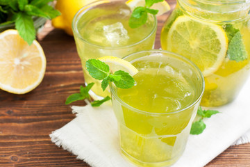 Homemade mint lemonade