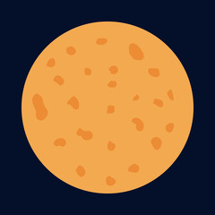 Moon icon, cartoon style