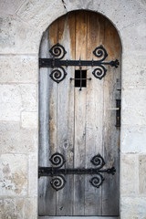 Old wooden medieviel door