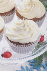 Christmas cupcakes with cream cheese  frosting