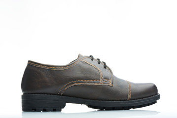 side brown shoe