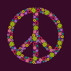 symbol of peace, Pacific, made up of flowers.