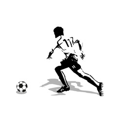 Fototapeta na wymiar Running soccer player abstract illustration. Soccer player vecto