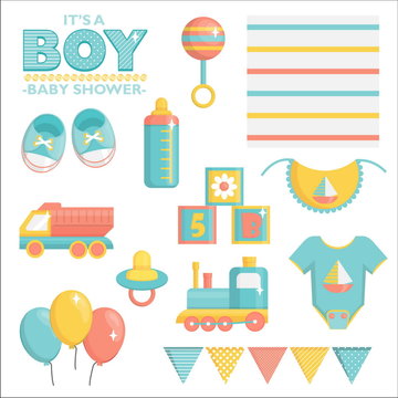 It is a boy baby shower set