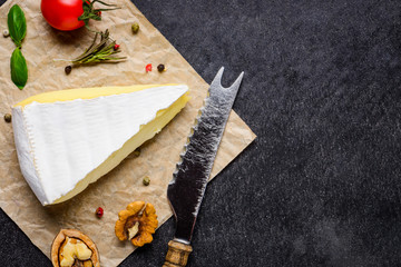 Camembert Soft Cheese with Copy Space