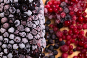 Frozen blueberries and berries