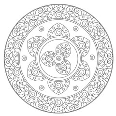 Coloring Black Arabic Mandala 