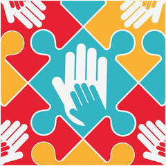 Fototapeta premium collaborative hands design 