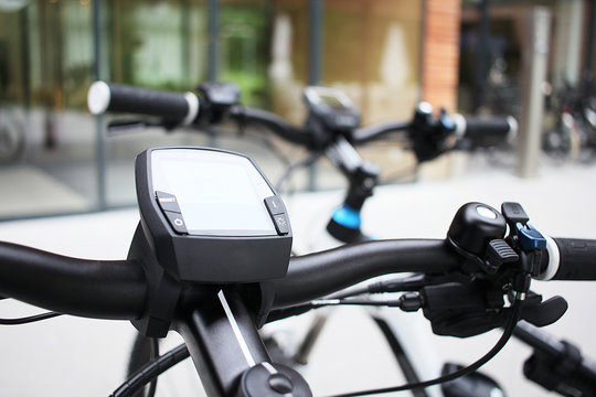 Fototapeta Tacho von einem eBike - Fahrrad