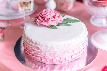 Pink wedding cake
