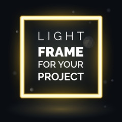 Vector abstract neon frame, light frame for your project