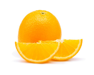 Orange fruit on white background