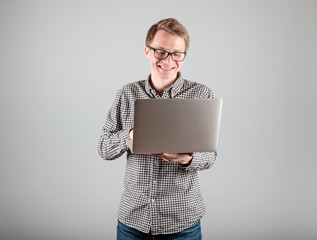 Young man with laptop