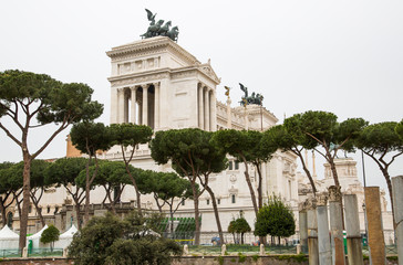 ROME, ITALY - APRIL 9, 2016: Altar of the Fatherland (Altare della Patria) 1925. Piazza Venezia . Vittorio Emanuele II in Rome, Italy