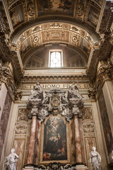 ROME, ITALY - APRIL 8, 2016: Interior of the San Marcello al Corso church, 18th century