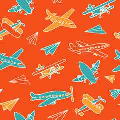 Seamless pattern of aircraft