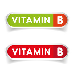 Vitamin B label sign vector set